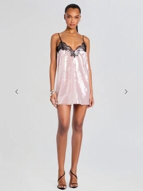Retrofête Olive Sequin Lace Dress in Earl Rose